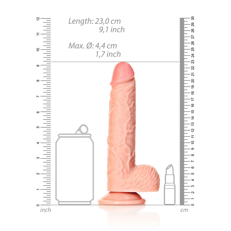 REALROCK Straight Realistic Dildo Dong with Balls 20cm - Flesh