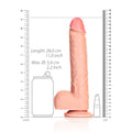 REALROCK Straight Realistic Dildo Dong with Balls 25cm - Flesh