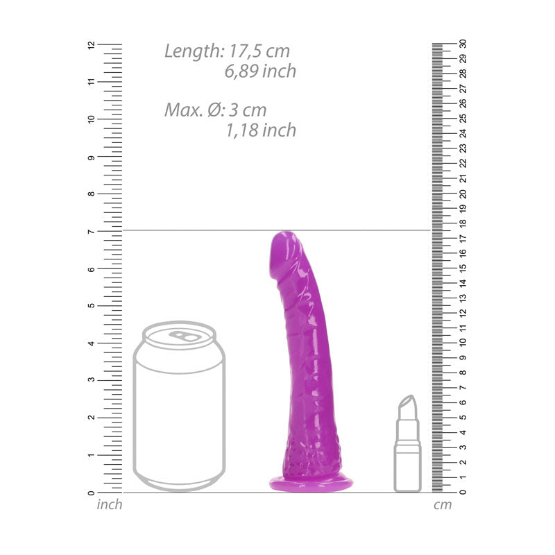 REALROCK 15.5 cm Slim Dong Glow in the Dark - Neon Purple