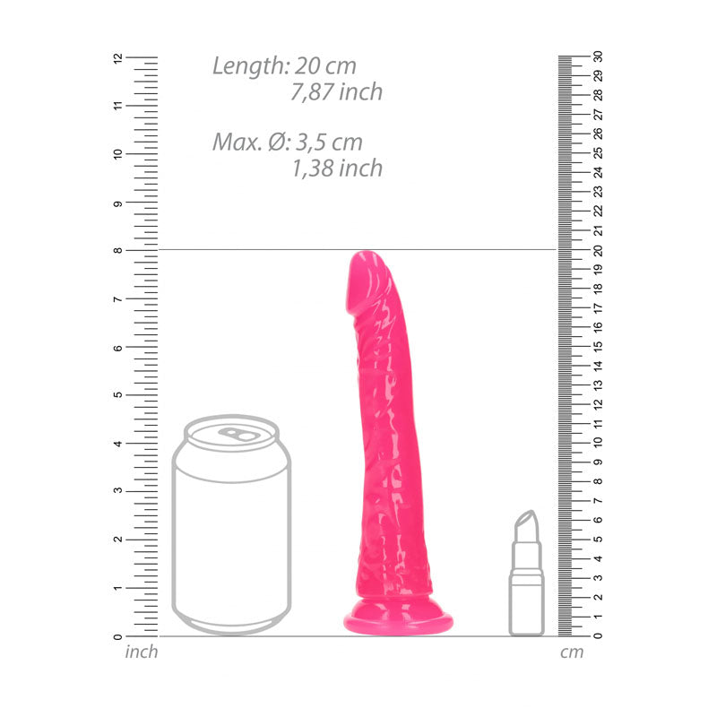 REALROCK 18 cm Slim Dong Glow in the Dark - Neon Pink