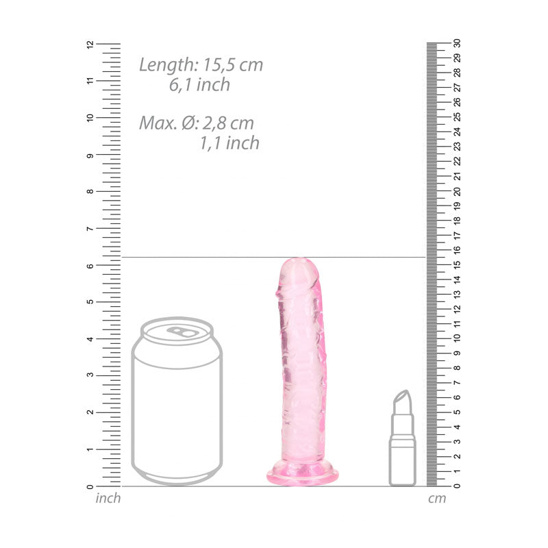 REALROCK 15.5 cm Straight Dildo - PINK