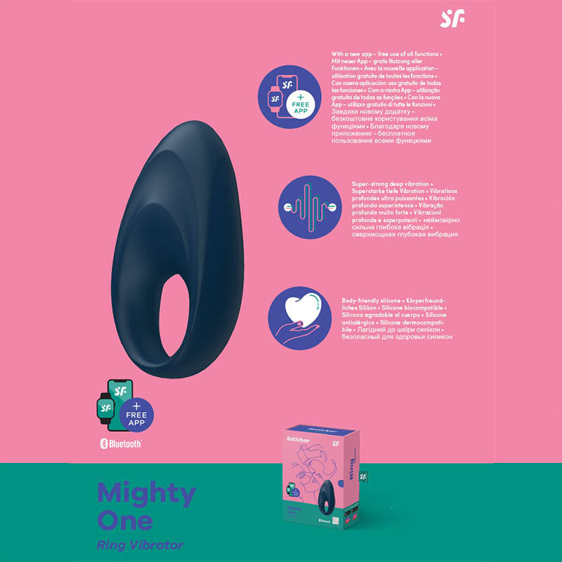 Satisfyer Mighty One - Couples Vibrating Cock Ring Black