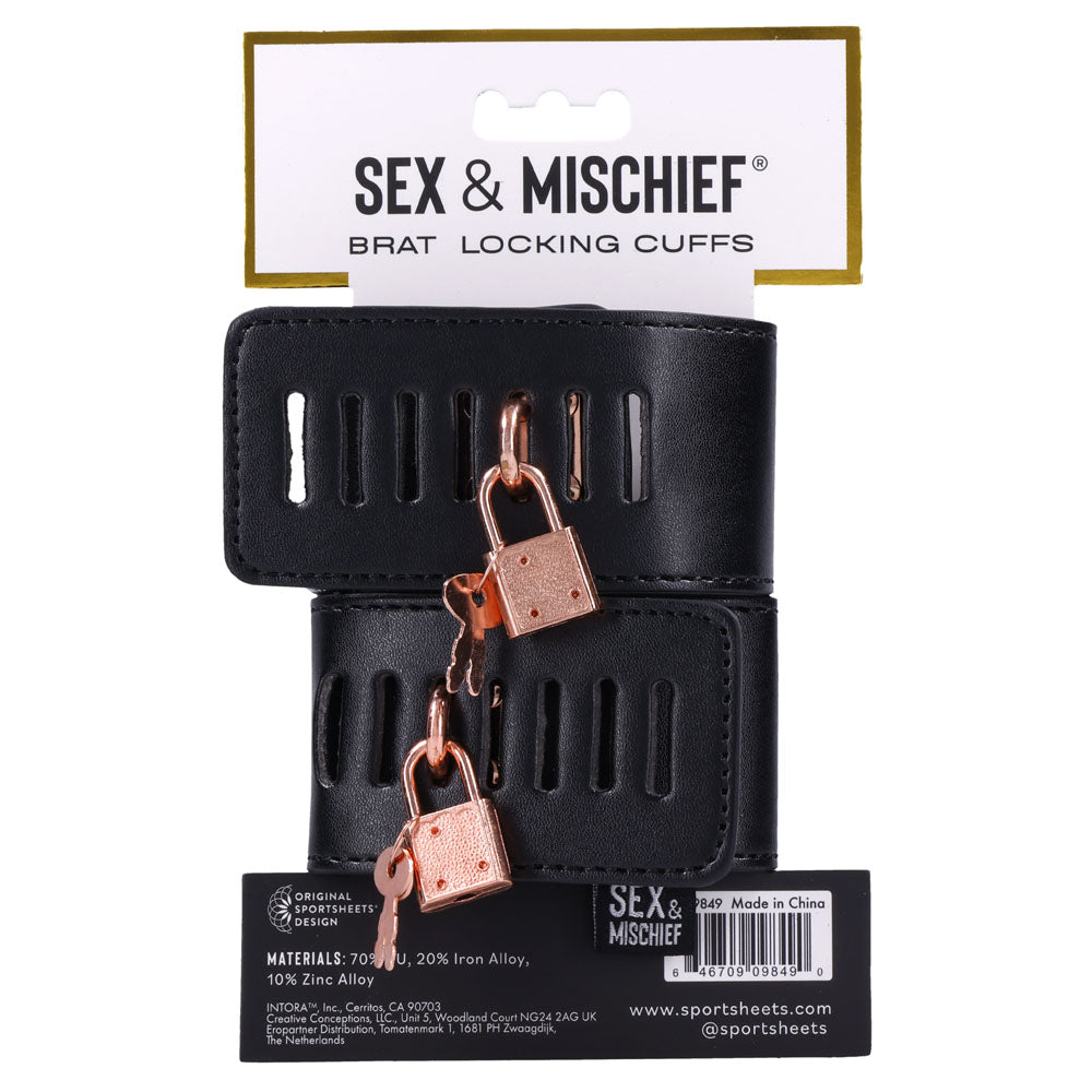 Lockable Vented Hand Cuffs - Black