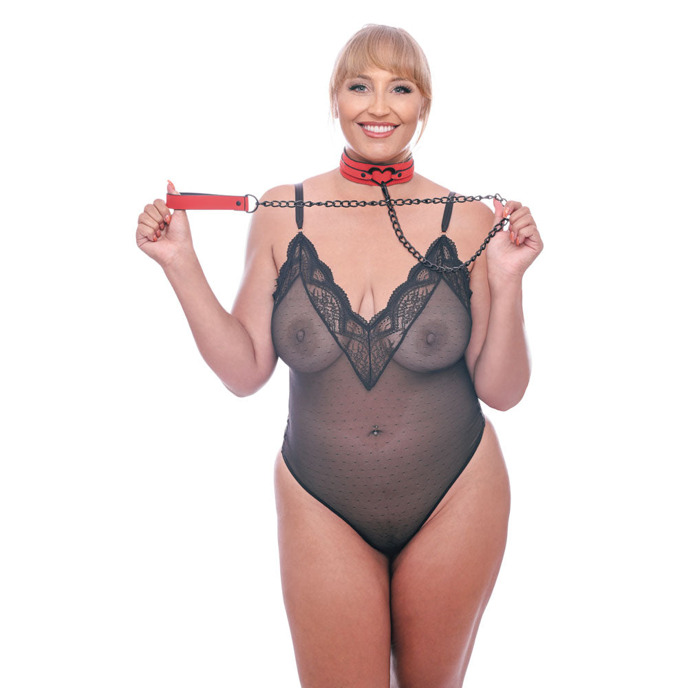 S&M Amor Collar and Leash - Red