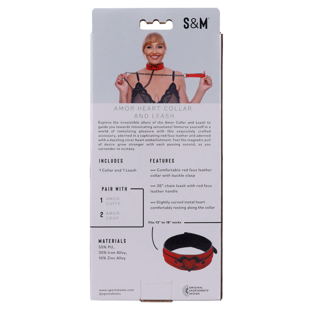 S&M Amor Collar and Leash - Red