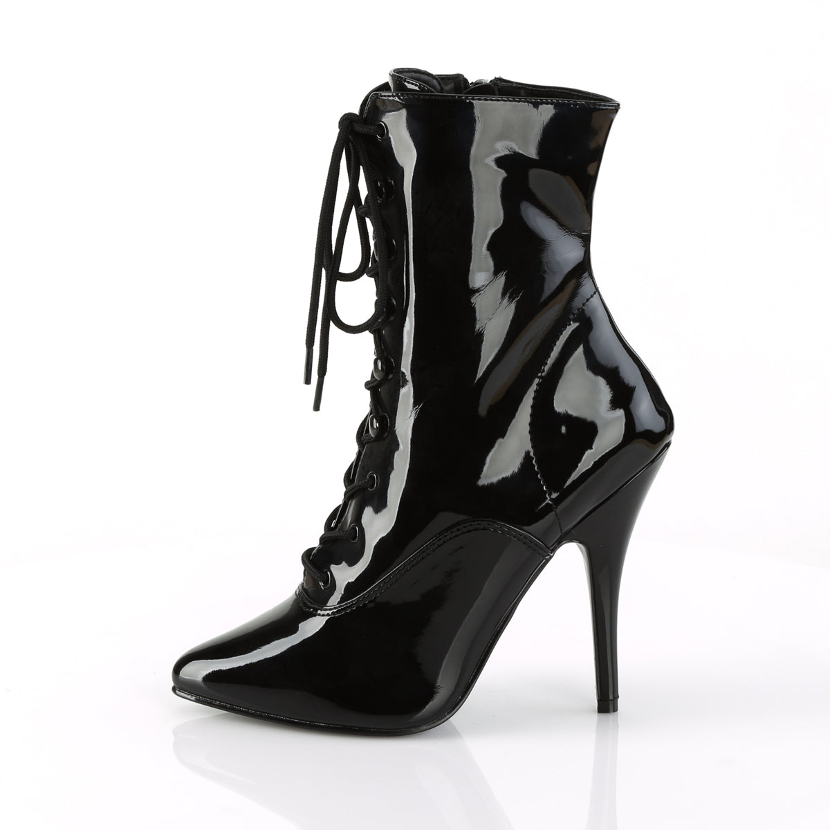 Seduce 1020 Ankle boot with 5 inch heel - Black Patent