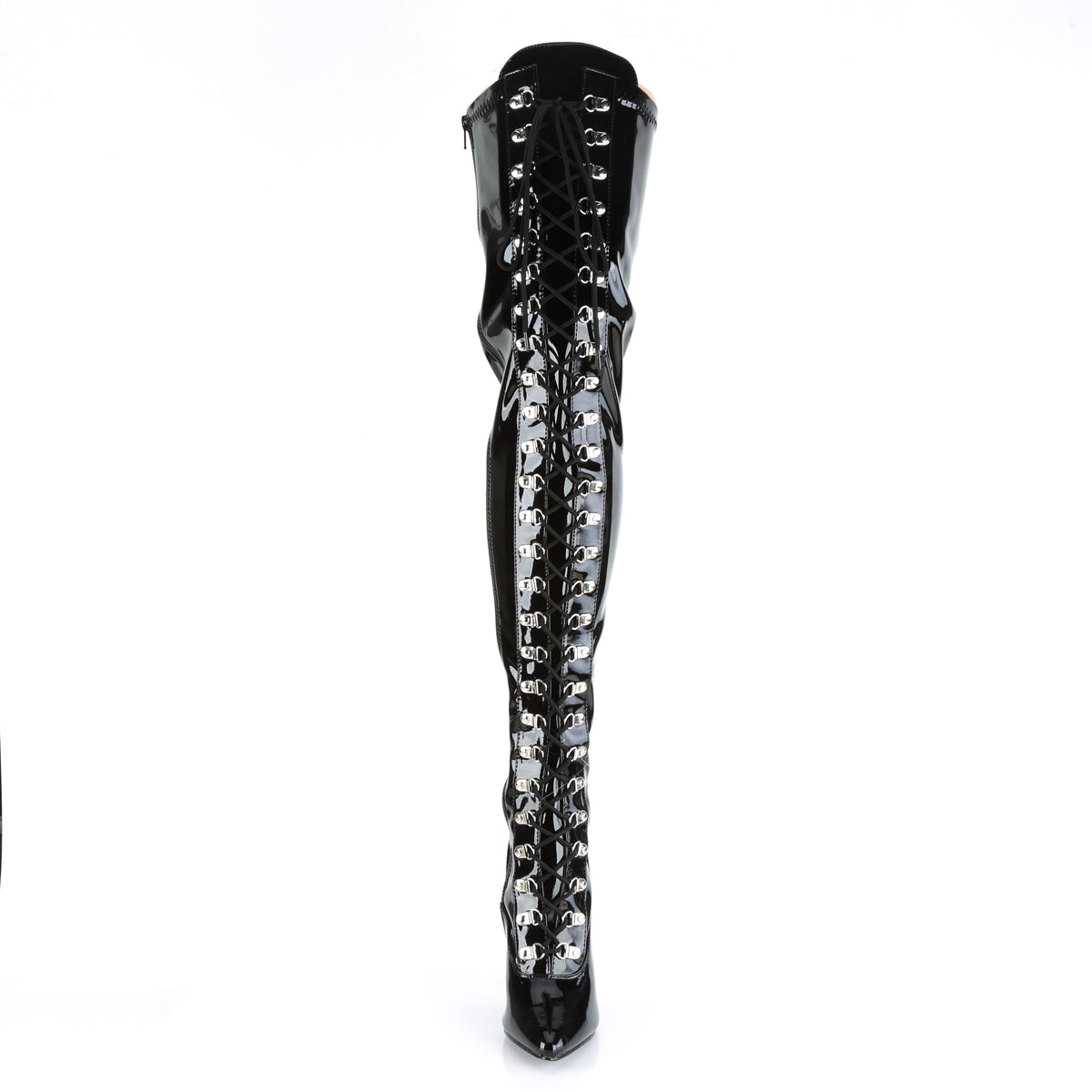 Seduce 3024 Thigh boot with 5 inch heel - Black Patent