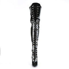 Seduce 3024 Thigh boot with 5 inch heel - Black Patent