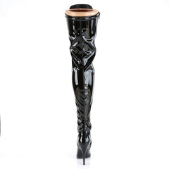 Seduce 3024 Thigh boot with 5 inch heel - Black Patent