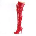 Seduce 3028 Thigh boot with 5 inch heel - Red Patent