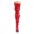 Seduce 3028 Thigh boot with 5 inch heel - Red Patent