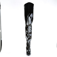 Seduce 4010 Crotch high boot with 5 inch heel - Black Patent