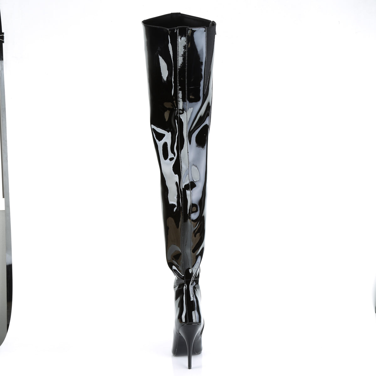 Seduce 4010 Crotch high boot with 5 inch heel - Black Patent