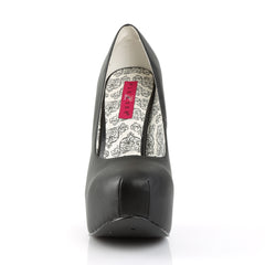 Teeze 06W Wide fit Pump with 5. 3/4 inch heel - Black Faux leather