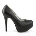 Teeze 06W Wide fit Pump with 5. 3/4 inch heel - Black Faux leather