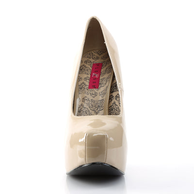 Teeze 06W Wide fit Pump with 5. 3/4 inch heel - Cream Patent