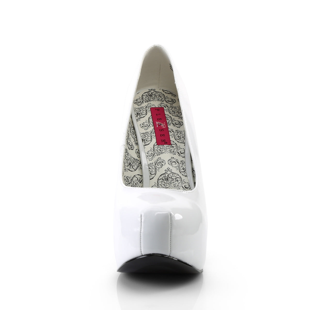 Teeze 06W Wide fit Pump with 5. 3/4 inch heel - White Patent