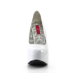 Teeze 06W Wide fit Pump with 5. 3/4 inch heel - White Patent