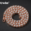 Necklace single row chain 5mm with Rhinestones