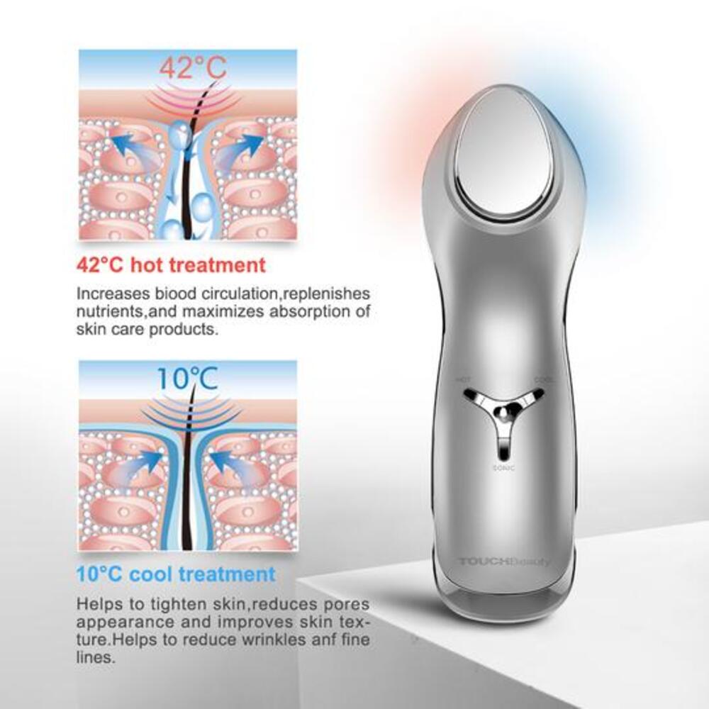 TOUCH Beauty Hot/Cool Sonic Vibration Facial & Eye Massager (Skin Rejuvenator)