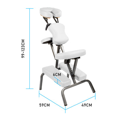 Aluminium portable chair for massage, medical fetish or BDSM - WHITE
