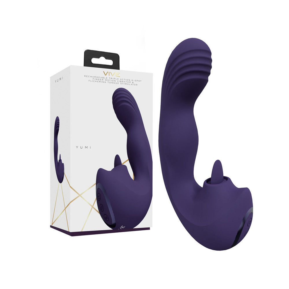 VIVE Yumi G-Spot Vibrator with Tongue - Purple
