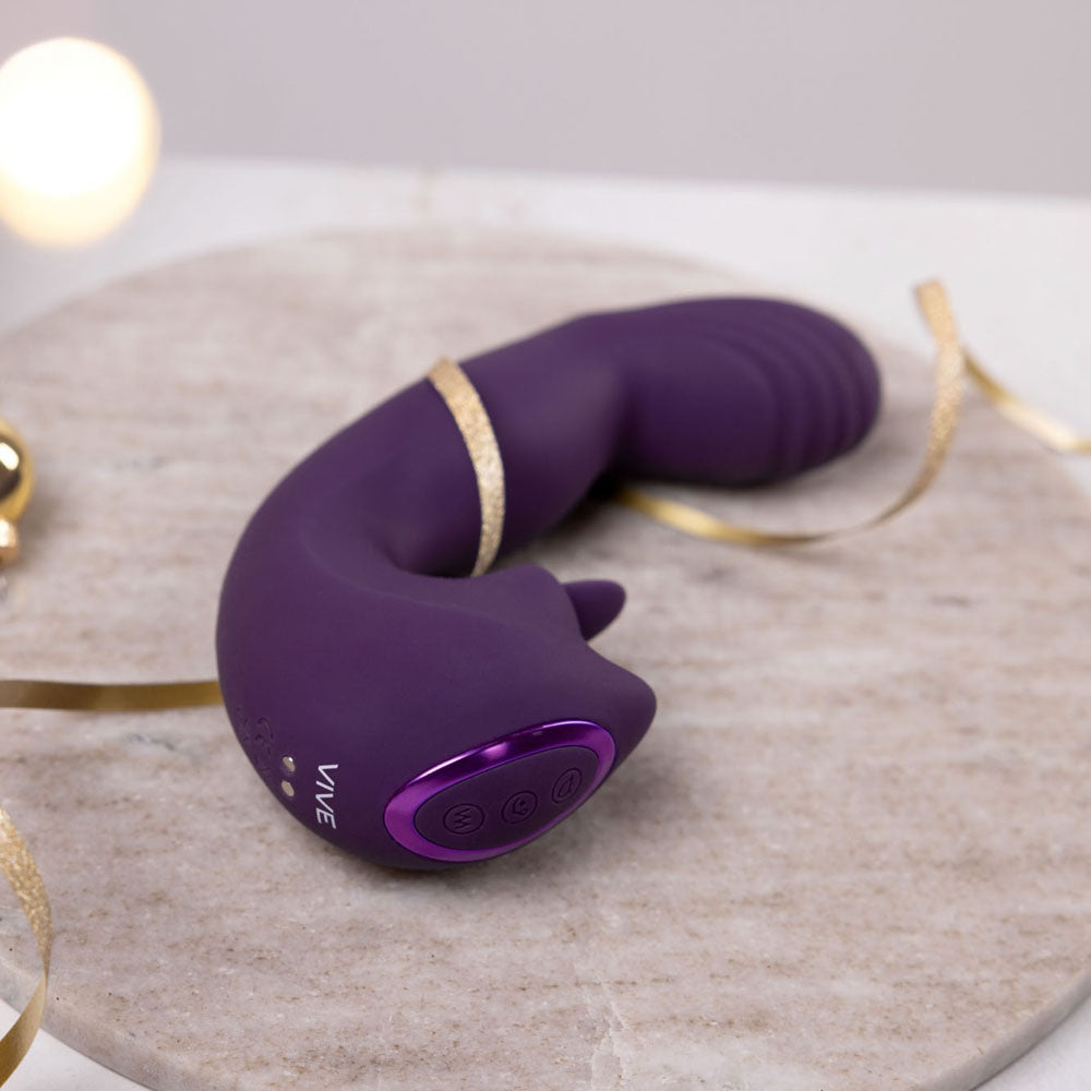 VIVE Yumi G-Spot Vibrator with Tongue - Purple