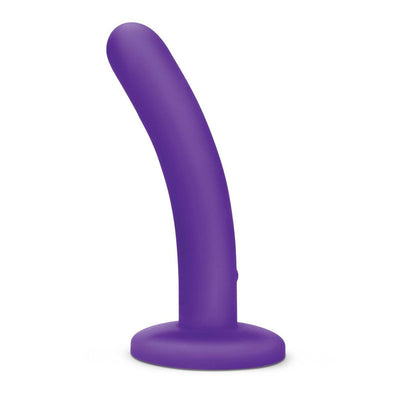 WhipSmart 5'' Slimline Rechargeable Vibrating Pegging Dildo - Purple