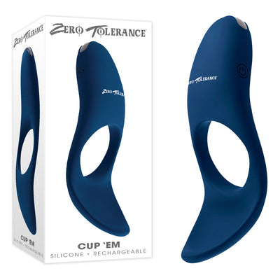Zero Tolerance CUP EM Vibrating Cock & Ball Ring - Blue