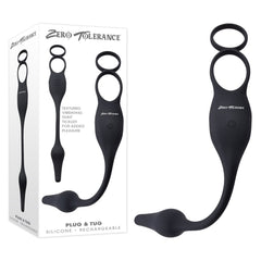 Zero Tolerance PLUG & TUG Vibrating Anal Plug with Cock Ring