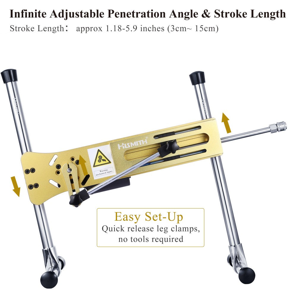 Hismith HS06 Sex Machine LUXE GOLD package with APP, Remote Control & Silicone Dildo.