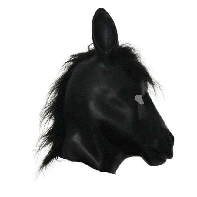 Horse head latex hood mask for pony play fetish - 5 Sizes