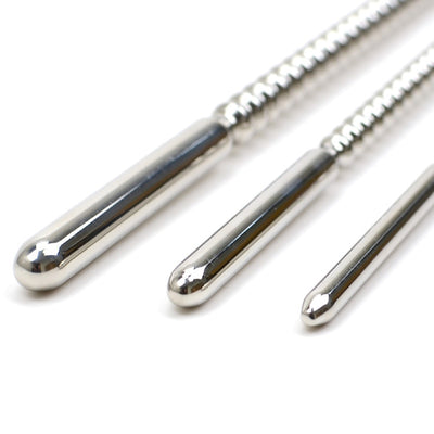 Stainless steel urethral sounds. Straight shaft.