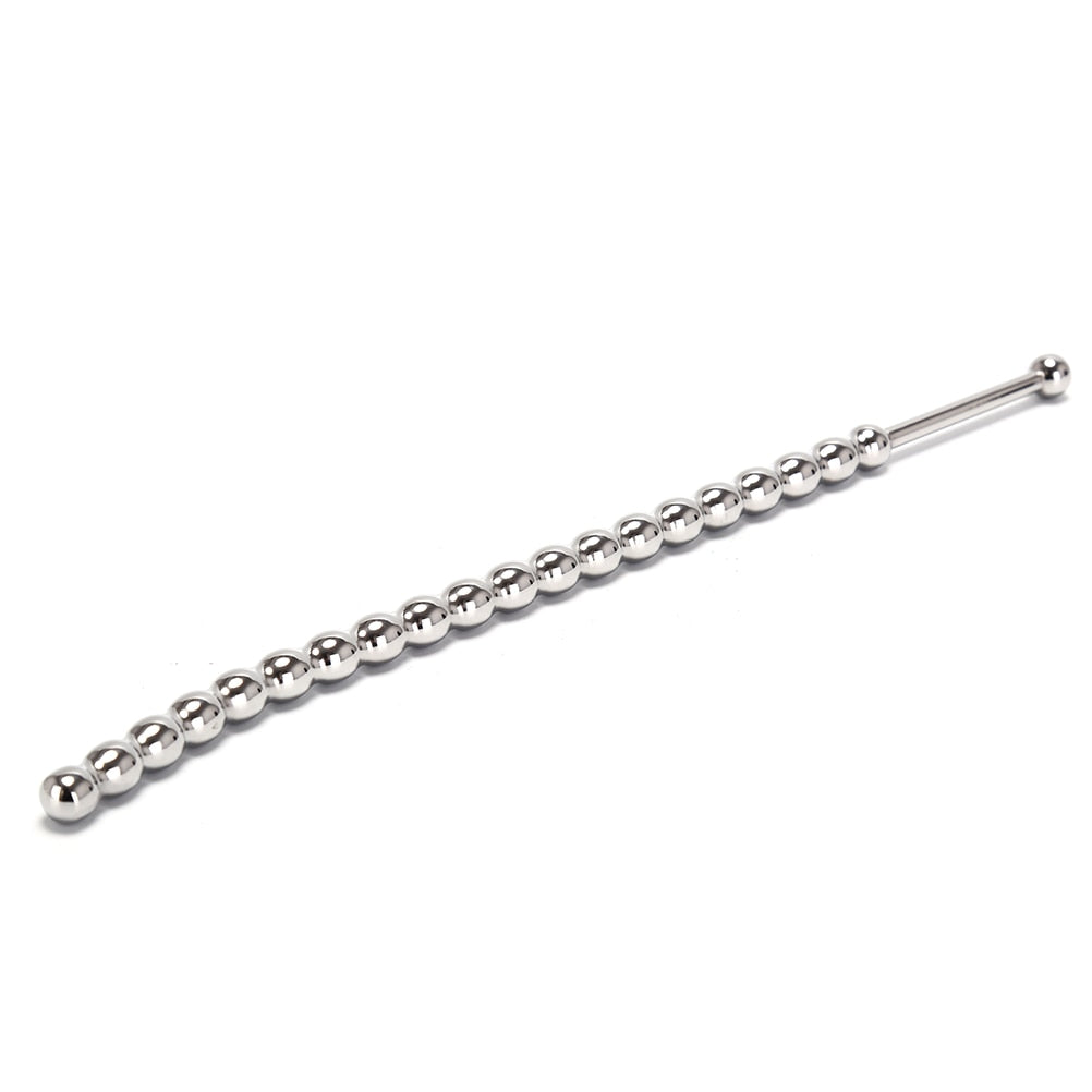 Stainless steel urethral sounds. Curved ends.
