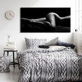 The beautiful lines of the female form. Studio photography printed on canvas. 2 of 2.