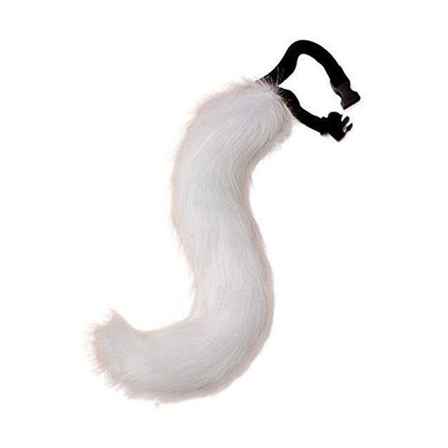 Fur tail clip on - white