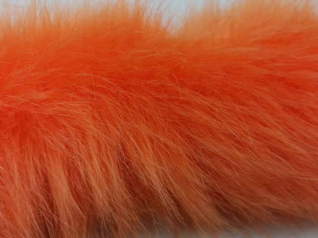 Fur tail clip on - orange & white