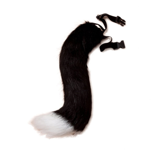 Fur tail clip on - black & white