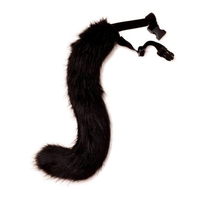 Fur tail clip on - black