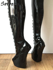 Sorbern 85cm long extreme high heelless boots for pony play & BDSM