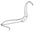 Anklet silver with handcuff clip
