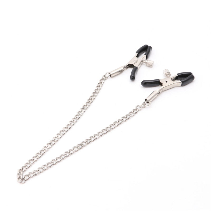 Nipple clamps adjustable with chain