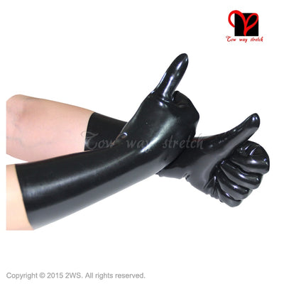 Latex gloves mid wrist length. Red or black