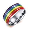 Ring LGBT Pride Unisex rainbow ring in titanium 316L