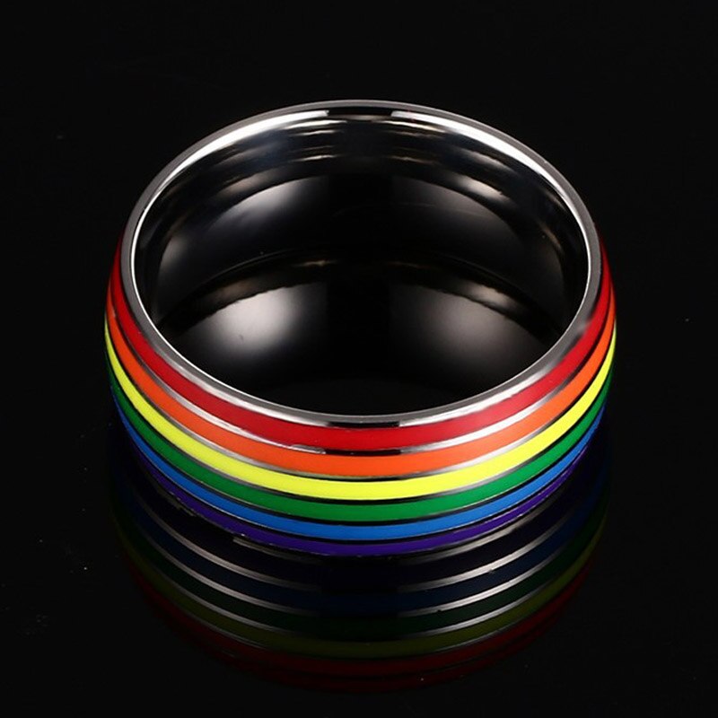 Ring LGBT Pride Unisex rainbow ring in titanium 316L
