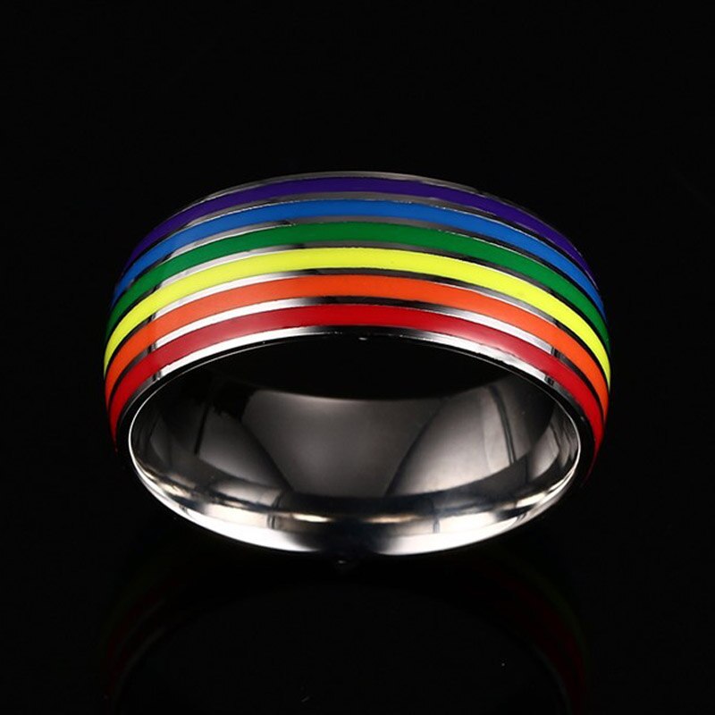 Ring LGBT Pride Unisex rainbow ring in titanium 316L