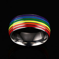 Ring LGBT Pride Unisex rainbow ring in titanium 316L