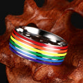 Ring LGBT Pride Unisex rainbow ring in titanium 316L