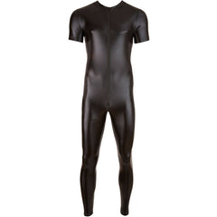Latex bodysuit. Men. Short arm, long leg, zipper crotch.