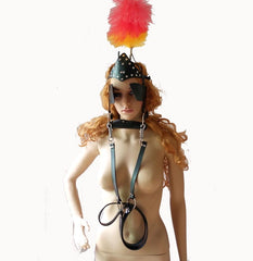 Pony play bridle harness with reins & blinkers